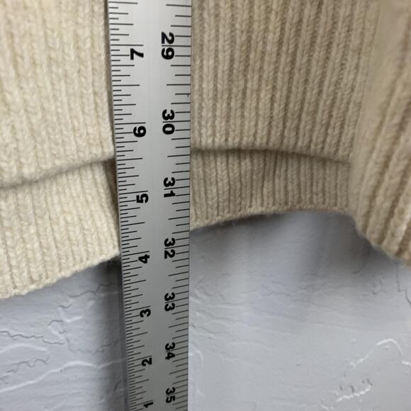 Abercrombie & Fitch Fisherman Sweater Mens 2XL Cream Cable Knit Merino Wool - Picture 4 of 6